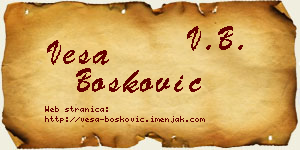 Vesa Bošković vizit kartica